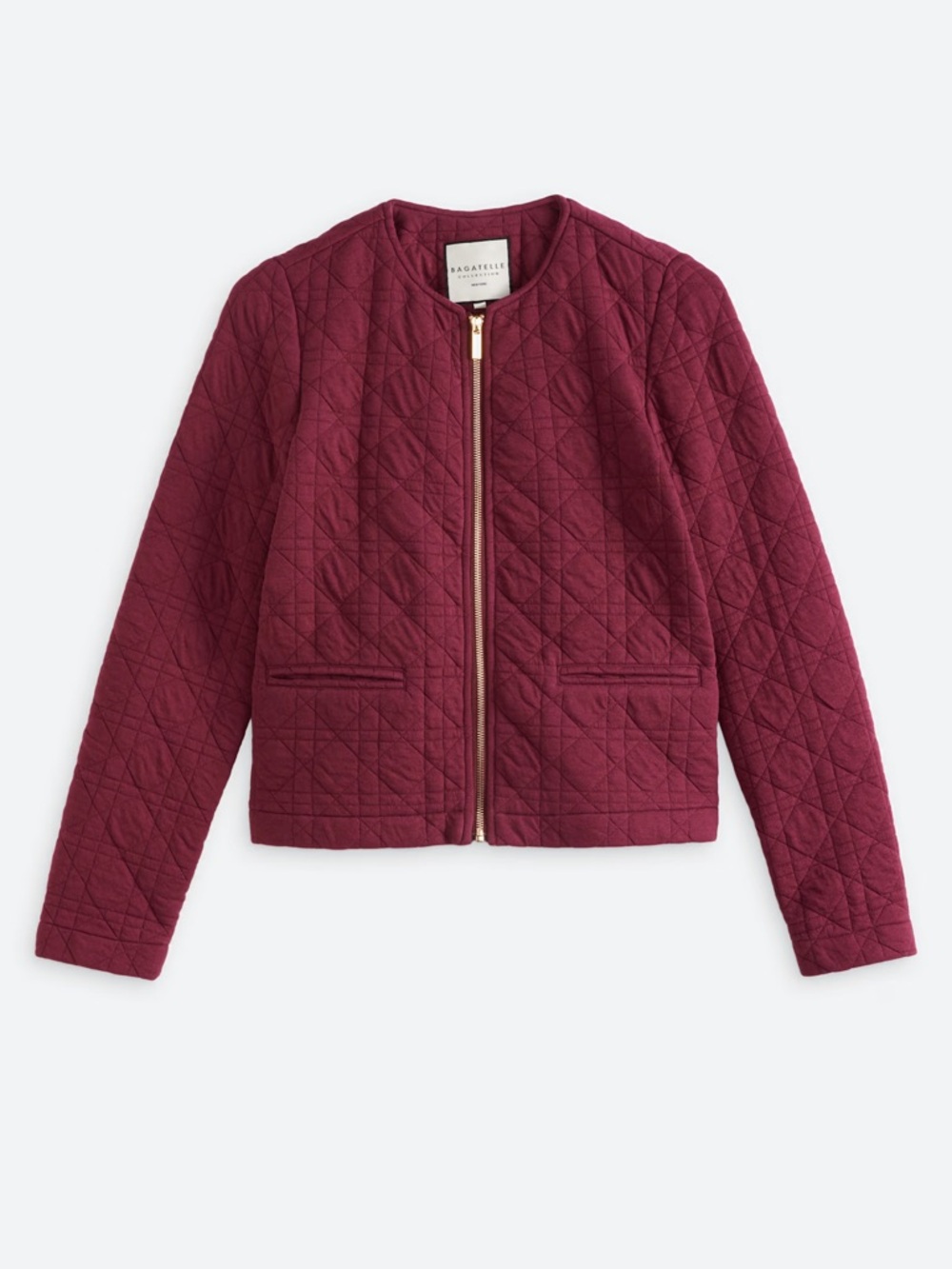 NWT BAGATELLE
Cora Collarless Quilted Knit Cropped Jacket